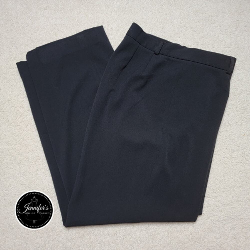 Rafaella Women's Black Flat Front Wide Leg Dress Pants Size 10